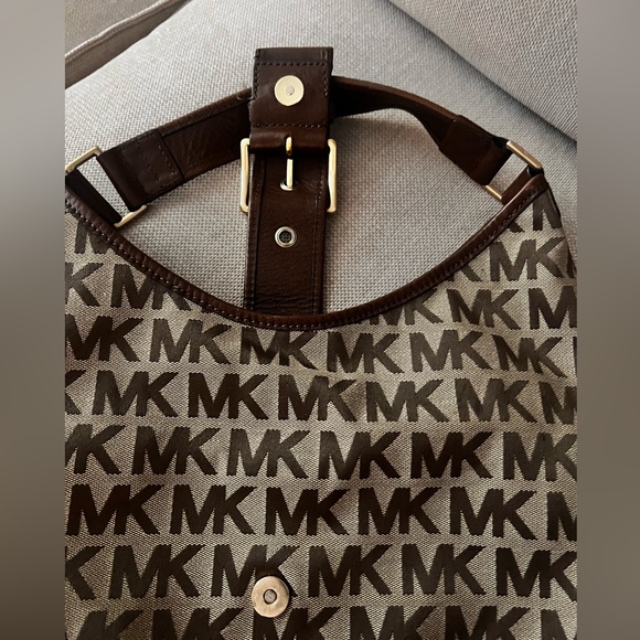 MICHAEL KORS DESIGNER PURSE HANDBAG BROWNS/TANS MK INITIALS - Picture 4 of 7